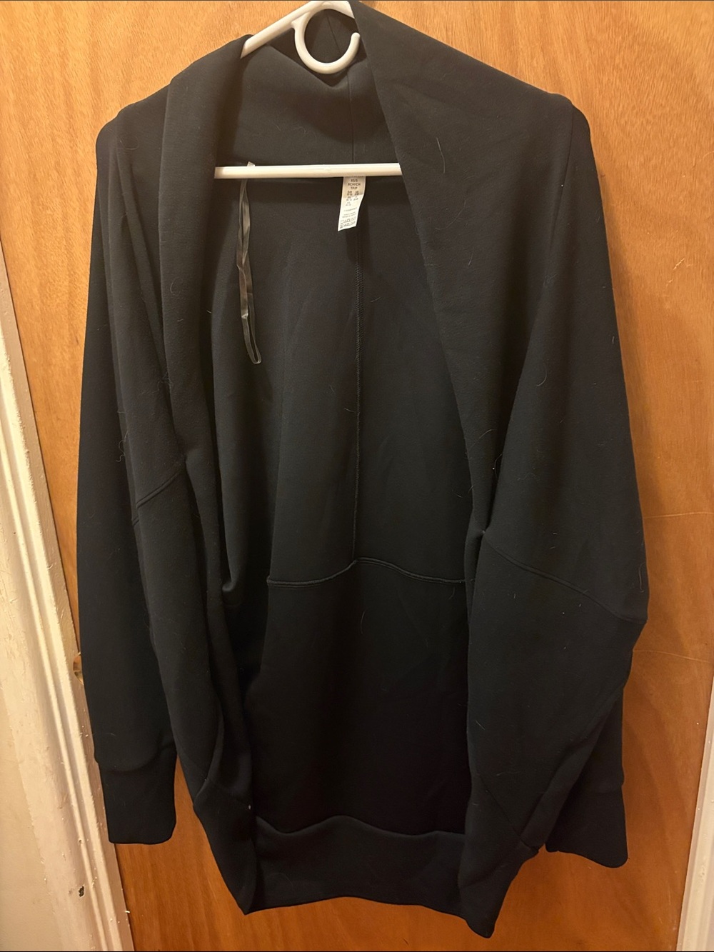 Spanx Black Open-Front Shawl Collar Sweater